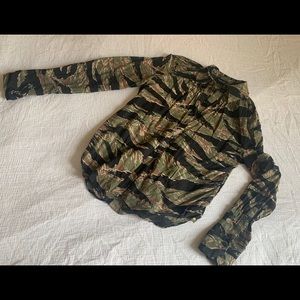 Green Camo Voile Ballad Blouse